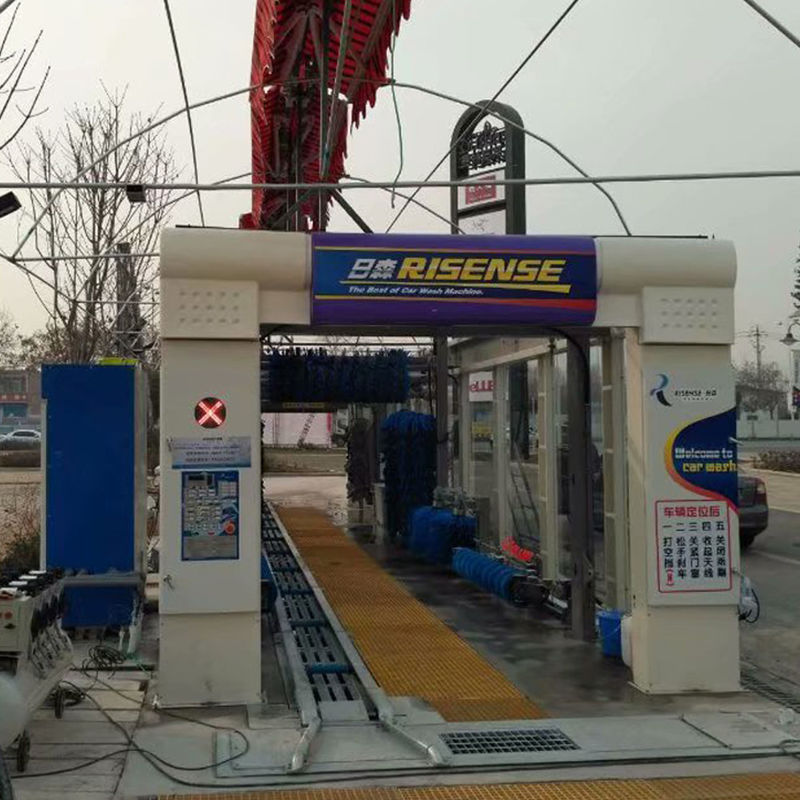 17580*3800*3440mm Full Automatic Express Car Wash Tunnel with 14 Brushes and Air Dryer