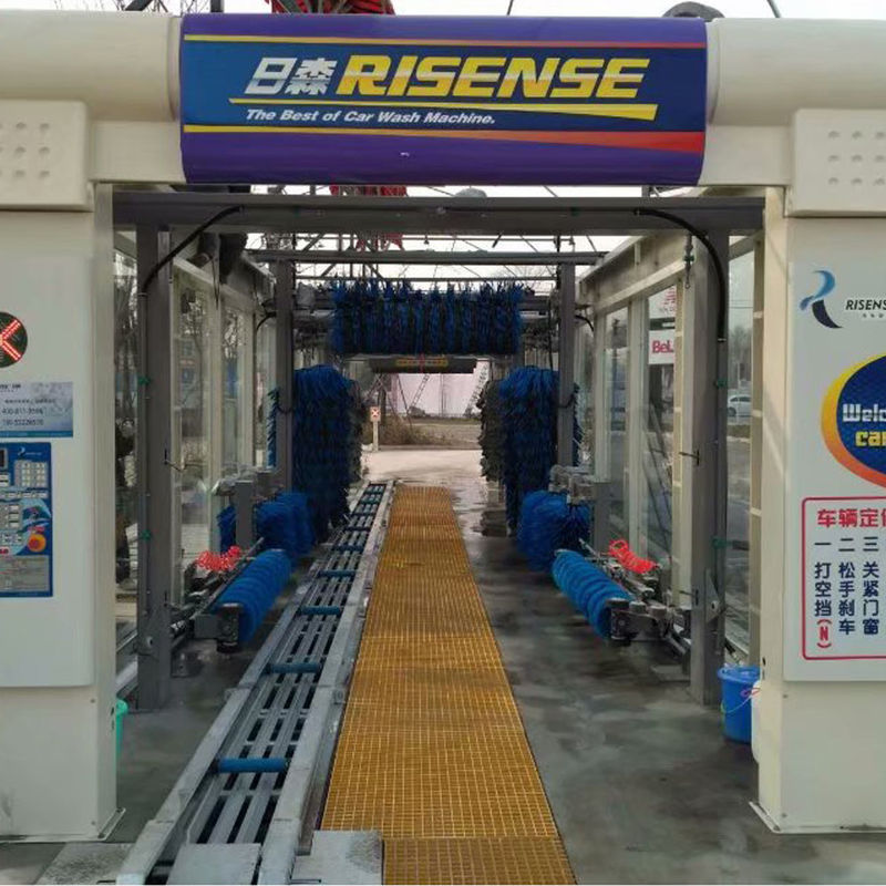 17580*3800*3440mm Full Automatic Express Car Wash Tunnel with 14 Brushes and Air Dryer