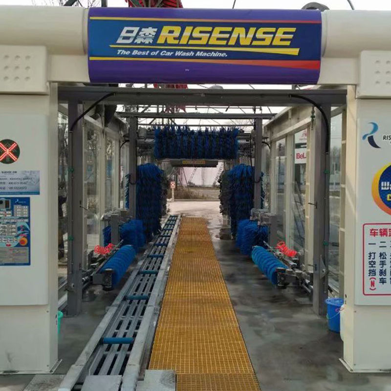 17580*3800*3440mm Full Automatic Express Car Wash Tunnel with 14 Brushes and Air Dryer